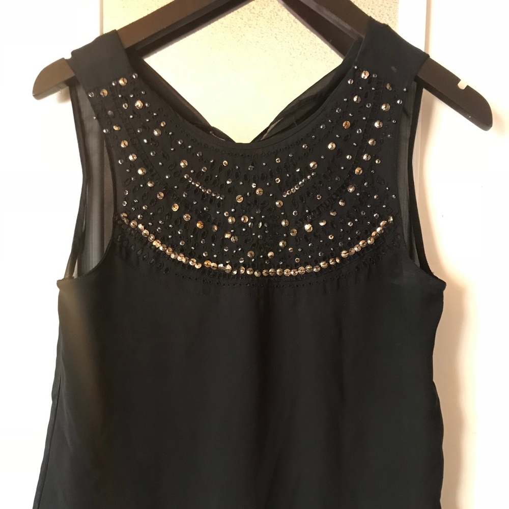 Zara black and gold sequins sleeveless shirt
